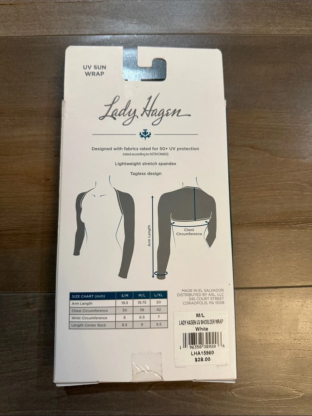 Lady Hagen White and Light Gray UV Sun Wrap